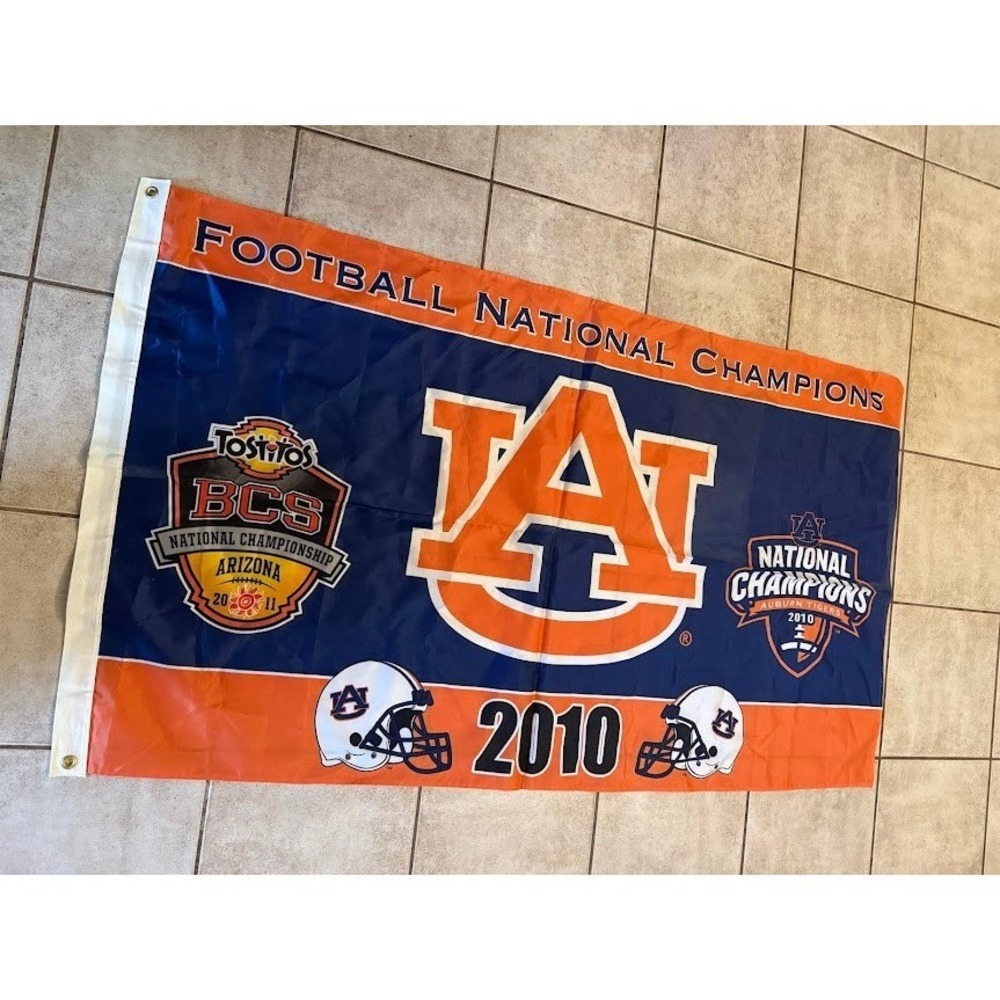 Auburn Tigers 2010 BCS National Champions Flag BSI Products Navy Orange 3x5.